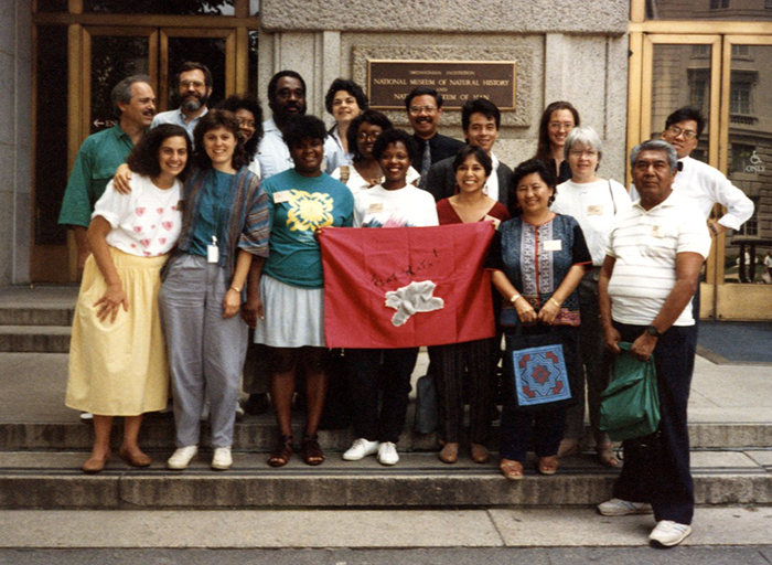 The 1989 Folklore Summer Institute “Flat Rats” in front of the National Museum of Natural History.