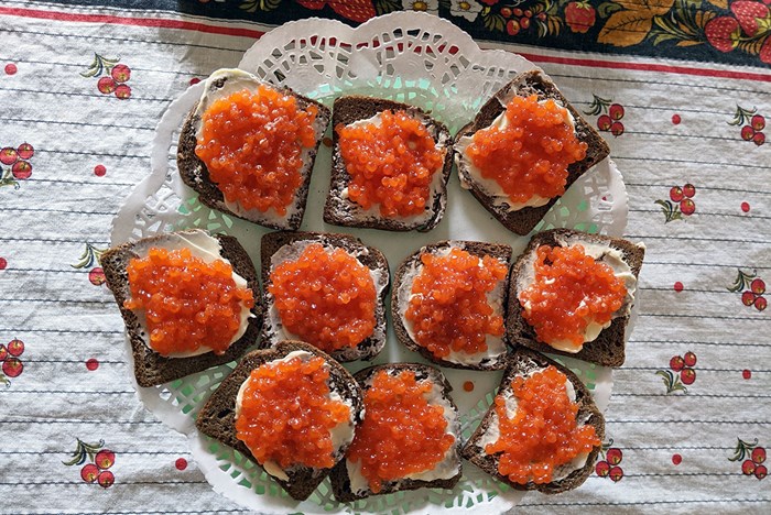 Russian Caviar Sandwiches: The Salty Sign of Another Year Gone By