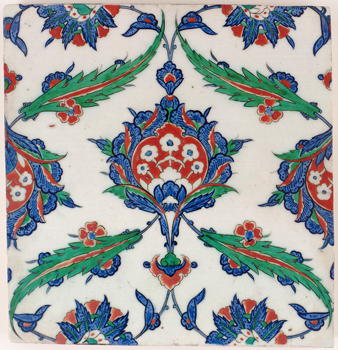 Ottoman period tile, circa 1525. Photo courtesy of Charles Lang Freer Endowment